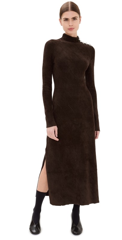 Proenza Schouler White Label Jude Knit Dress in Chenille Hickory