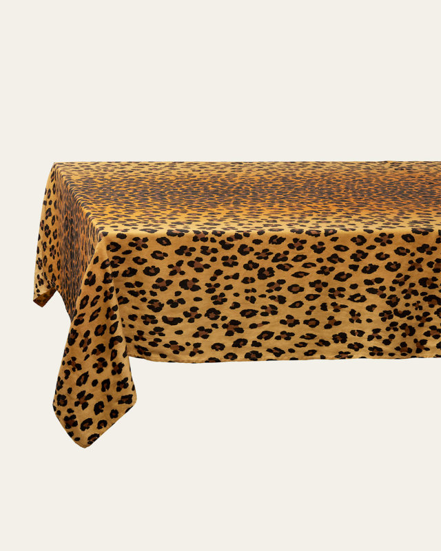 Leopard Sateen Tablecloth, Medium, 70" x 90"