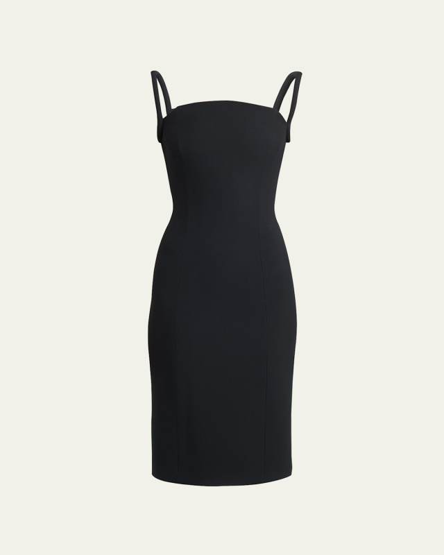 Structured Sleeveless Enver Satin Midi Dress