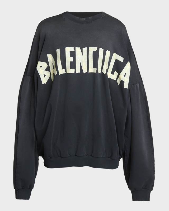Oversized Double Front Crewneck Sweatshirt