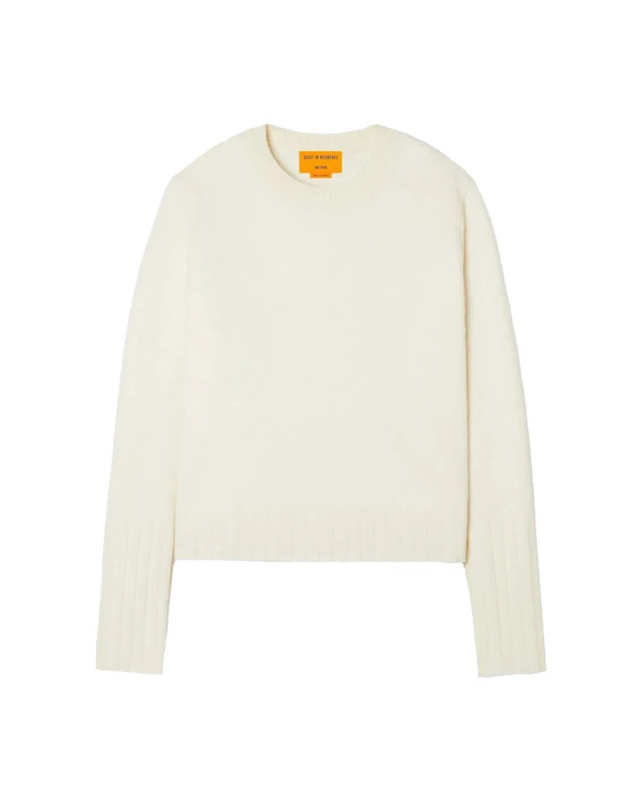 Shrunken Pointelle Crew Cream