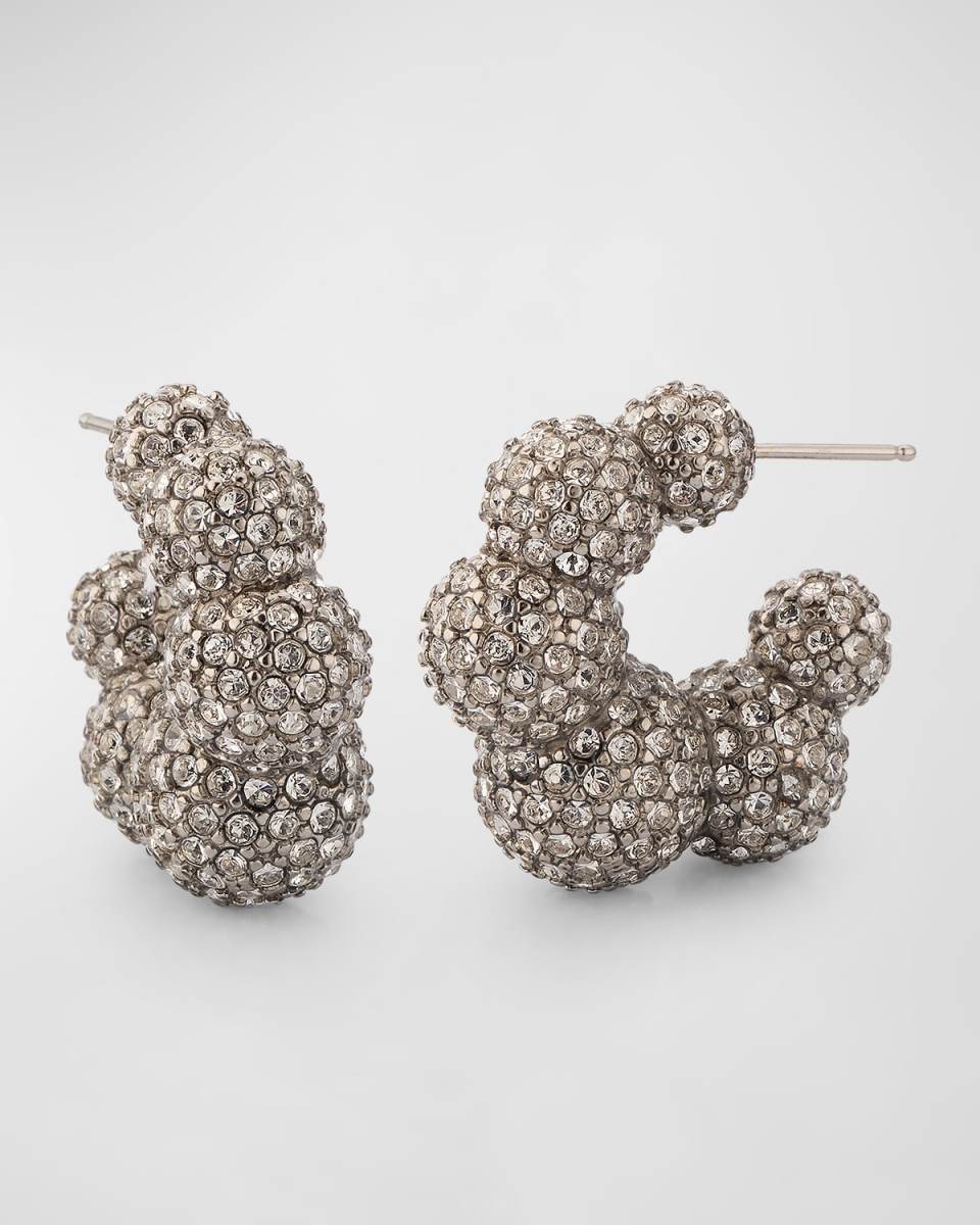Crystal Ball Hoop Earrings