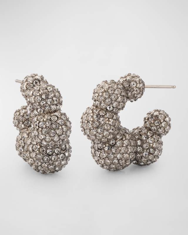 Crystal Ball Hoop Earrings