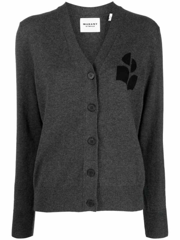 Karin logo-intarsia cardigan