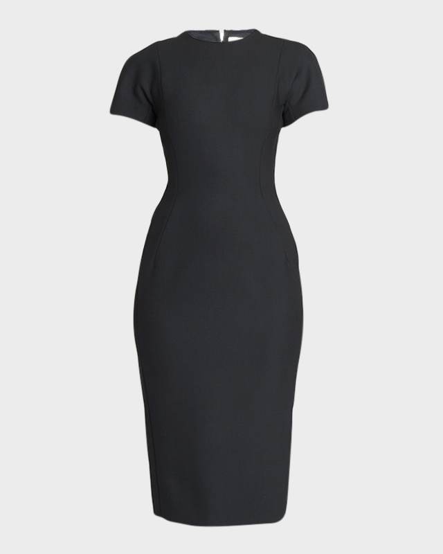 T-Shirt Fitted Midi Dress with Back Zipper