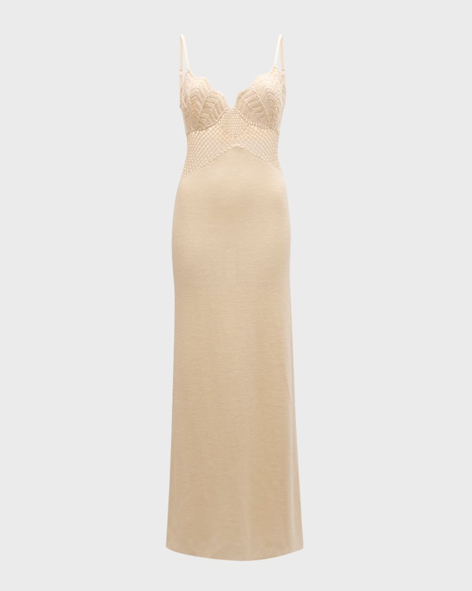 Tara Crochet Spaghetti-Strap Maxi Dress