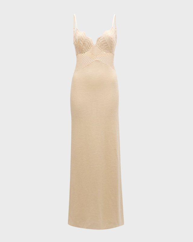 Tara Crochet Spaghetti-Strap Maxi Dress