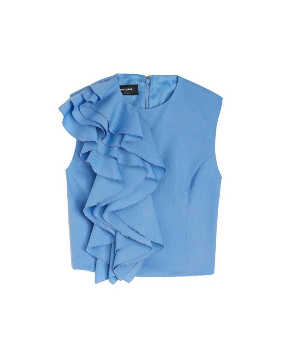Ruffled Sleeveless Top
