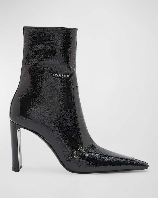 Faubourg Leather Buckle Ankle Boots