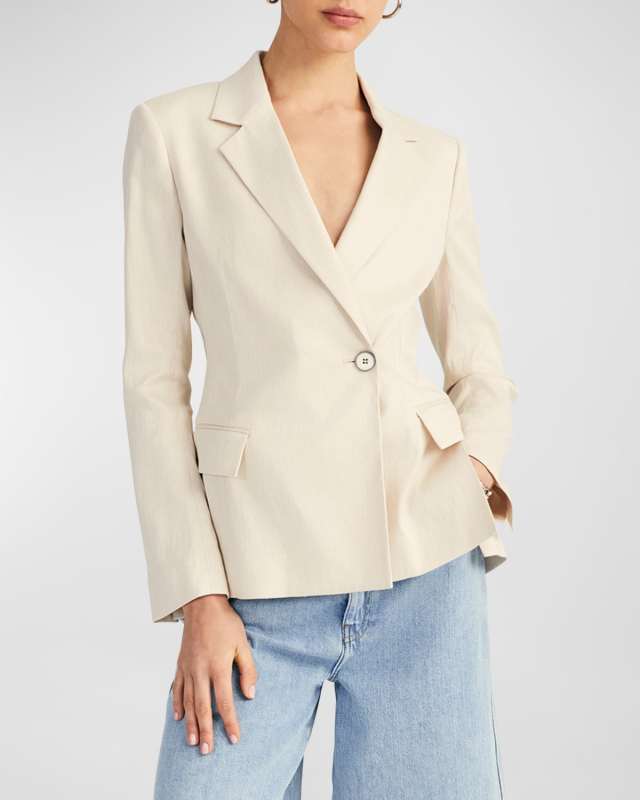 Mateo Single-Breasted Linen Blazer