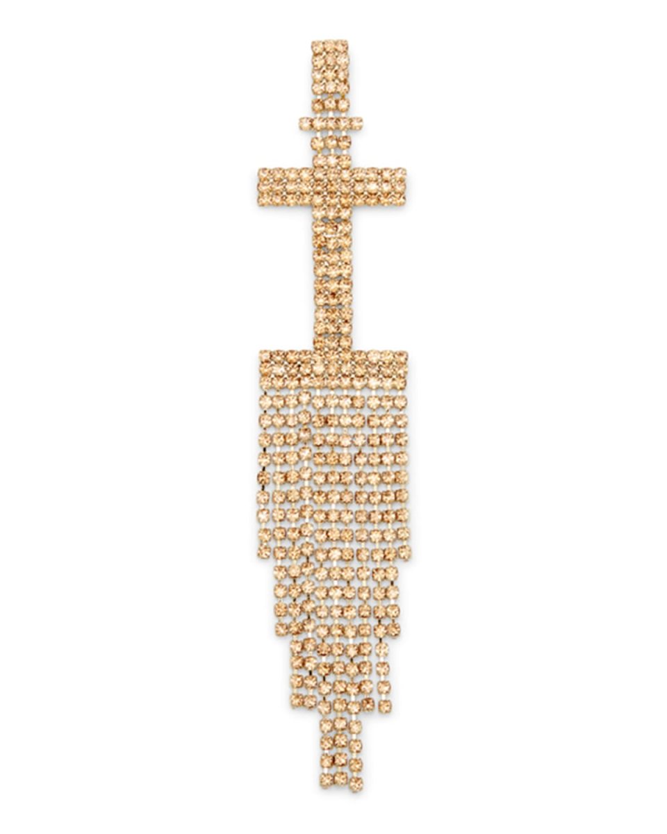 Rhinestone Alphabet Earring, Single
