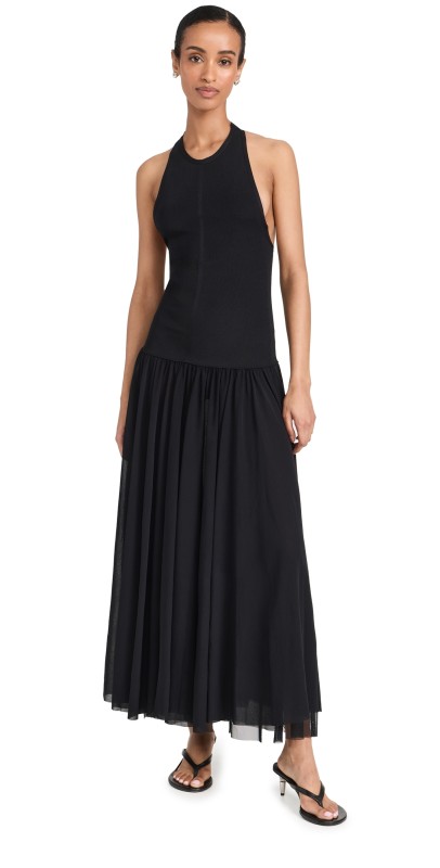 Philosophy di Lorenzo Serafini Drop Waist Stretch Viscose Dress Black
