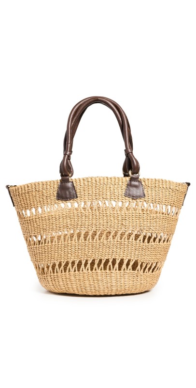 Sensi Studio Open Weave Beach Basket Chocolat