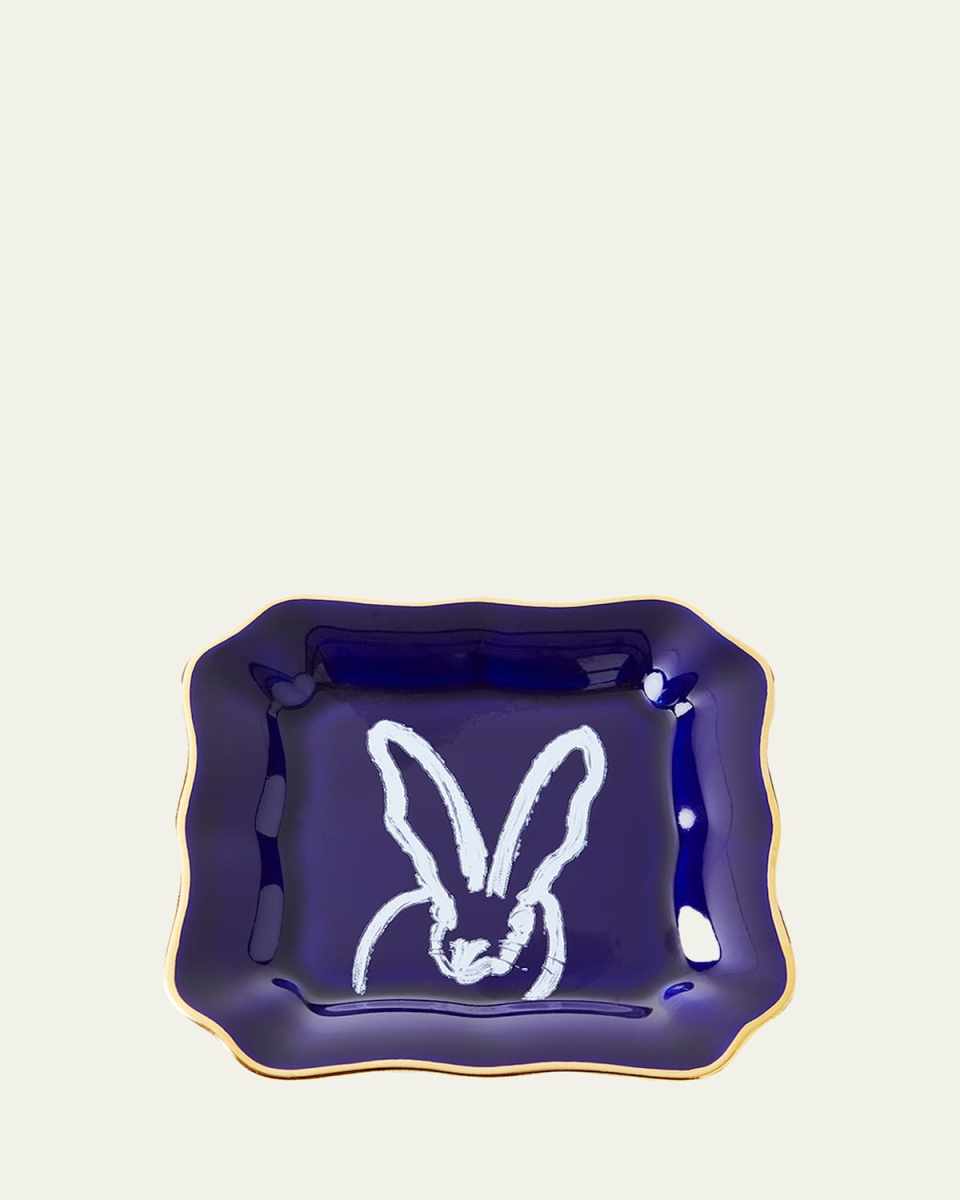 Portrait Plate with Gold Rim - Cobalt