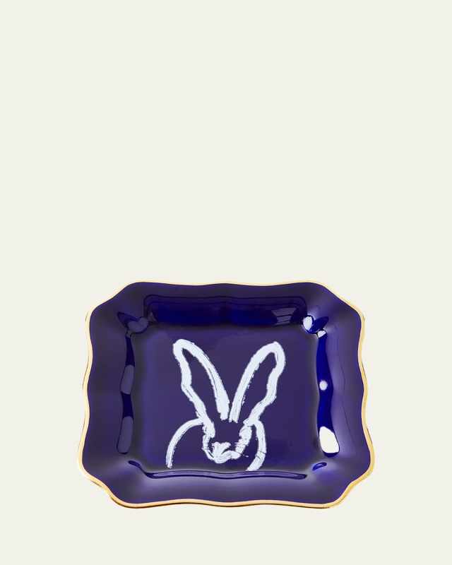 Portrait Plate with Gold Rim - Cobalt