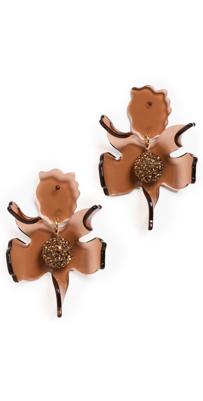 Lele Sadoughi Crystal Lily Earrings Rootbeer