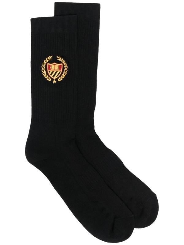 embroidered-crest socks