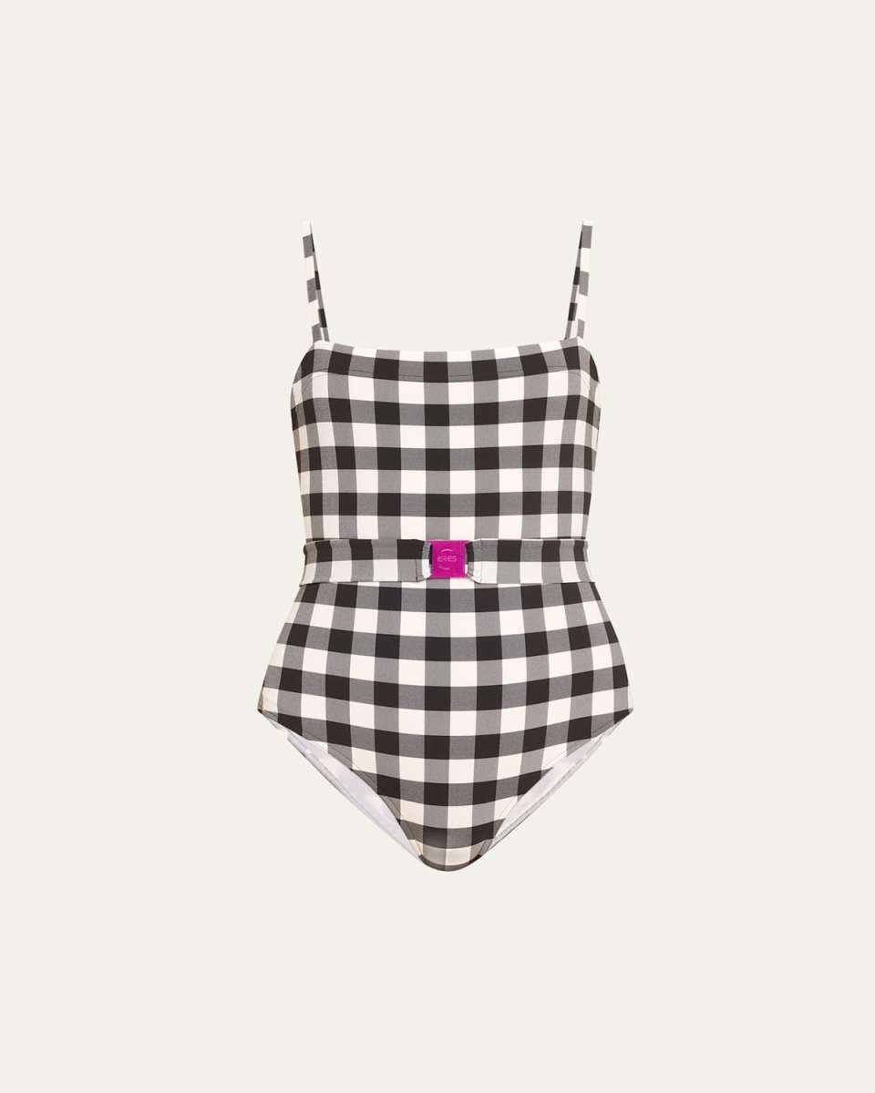 Prisme Gingham Belted One-Piece Swimsuit