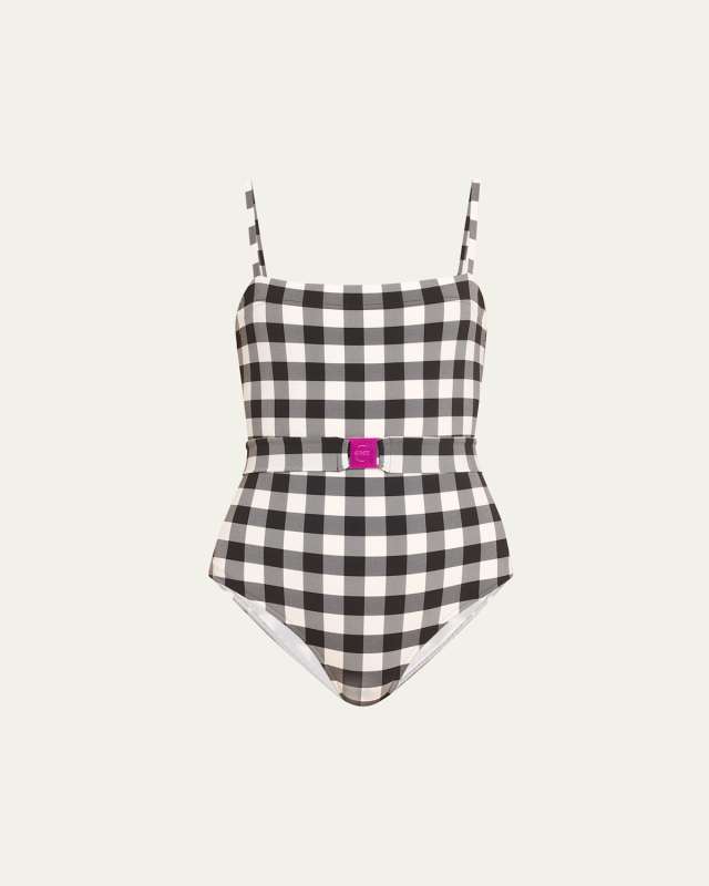 Prisme Gingham Belted One-Piece Swimsuit