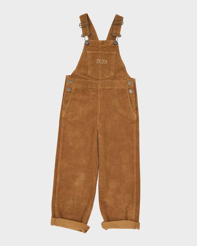 Girl's Corduroy Logo-Print Overalls, Size 4-