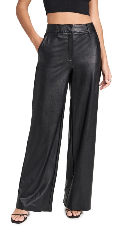 Commando Faux Leather Wide Leg Trousers Black