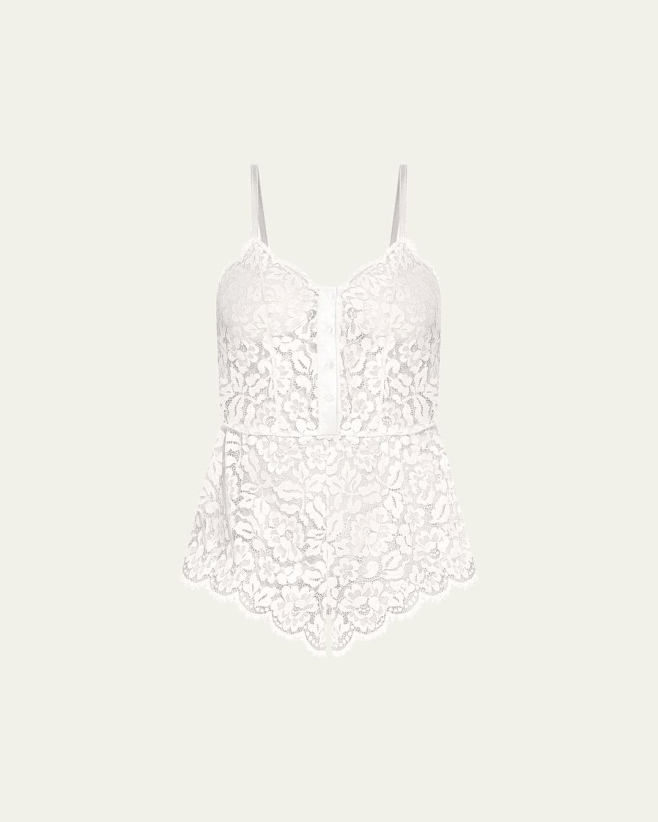 Magnolia Semisheer Lace Teddy Romper