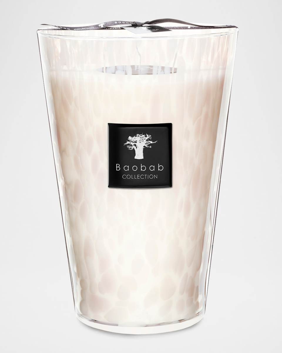 White Pearls Scented Candle, 13.8"