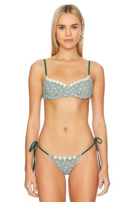 Frankies Bikinis Cola Underwire Gingham Bikini Top