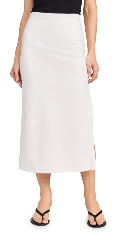 alice + olivia Maeve Vegan Slip Skirt Off White