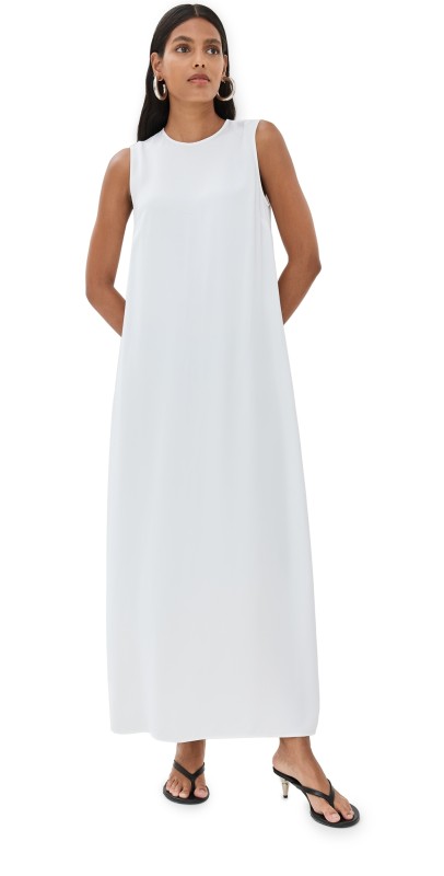 Róhe Sleeveless Fluid Satin Dress Cream
