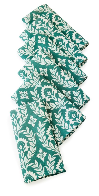 La Double J Large Napkins Set of 6 Green Garland
