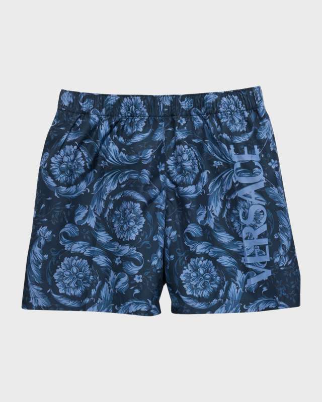 Boy's Allover Medusa Swim Trunks, Size 9-36