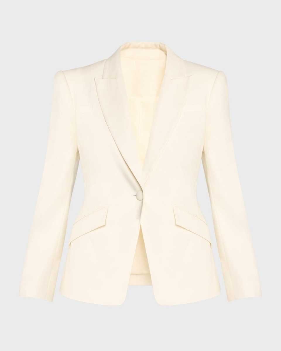 Single-Breasted Linen Blazer Jacket