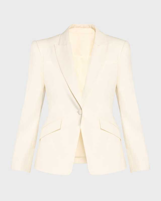 Single-Breasted Linen Blazer Jacket