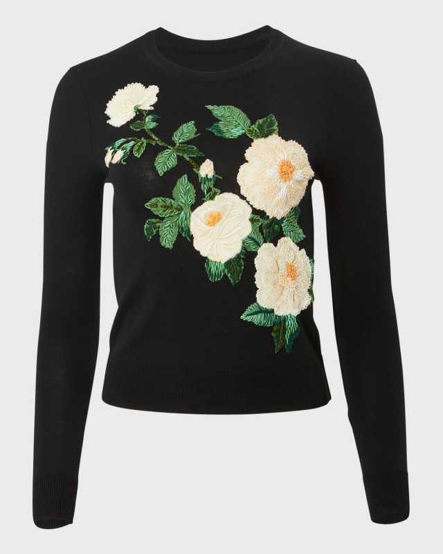 Floral Intarsia Wool Sweat