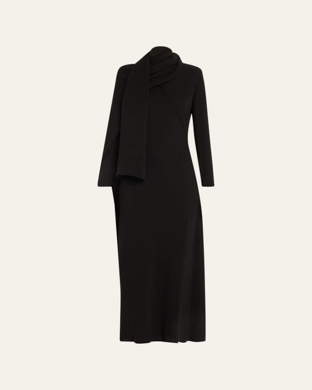 Pascal Scarf-Neck Silk Maxi Dress