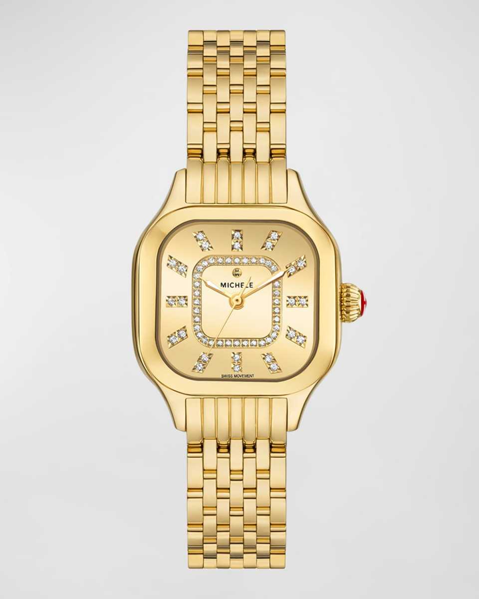 Meggie Diamond Dial High Shine Watch, Gold