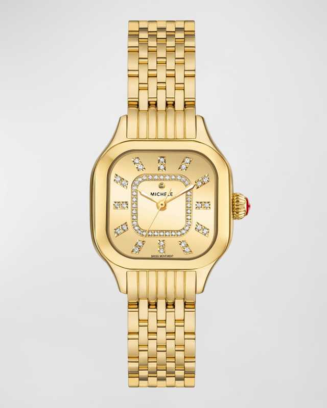 Meggie Diamond Dial High Shine Watch, Gold