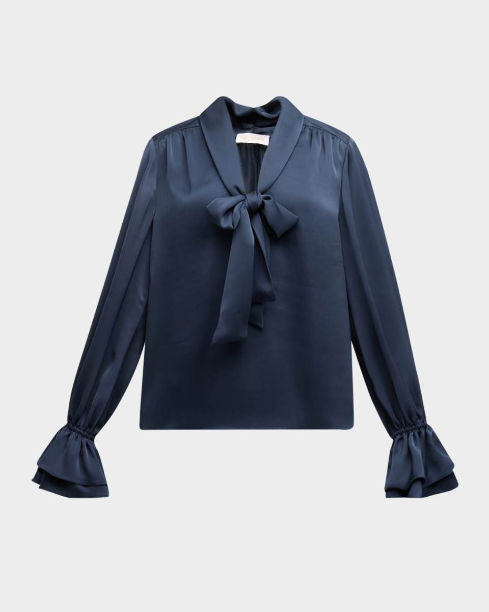 Tammy Satin Tie-Neck Blouse