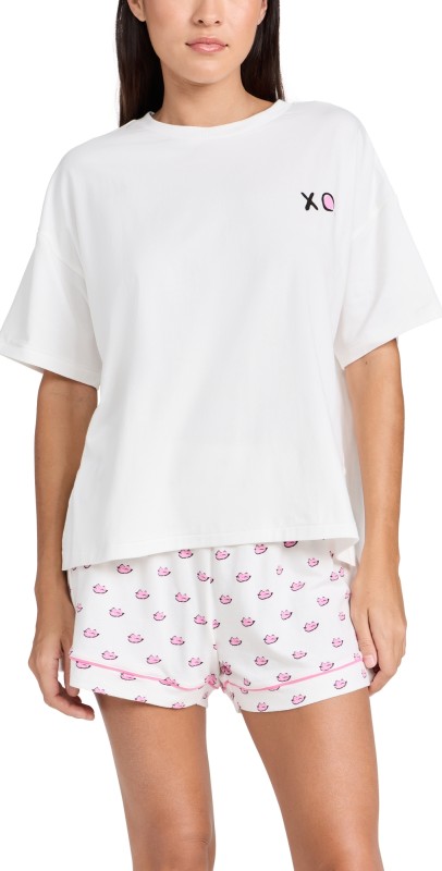 Kerri Rosenthal Veronica Pajama Set Le Kiss White
