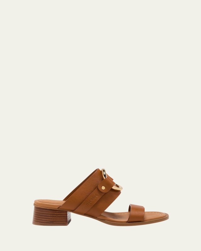 Hana Leather Ring Slide Sandals