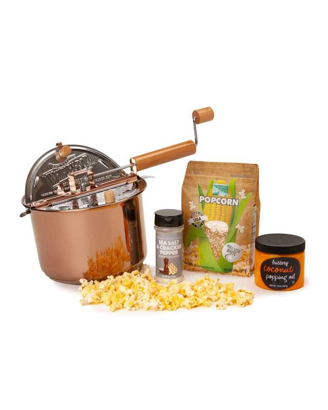 Copper-Plated Whirley-Pop & Hull-Less Butter Popcorn Collection
