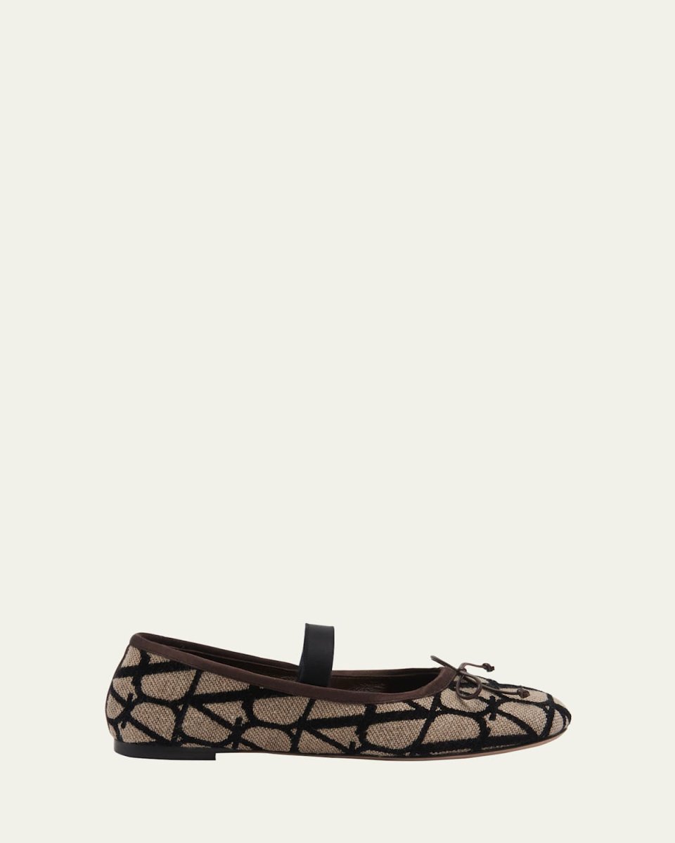Toile Iconograph Leather Ballet Flats