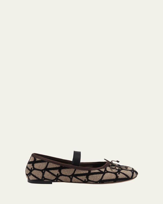 Toile Iconograph Leather Ballet Flats