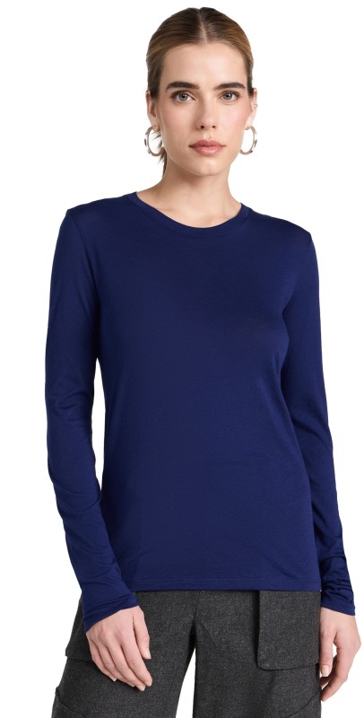 Vince Essential Long Sleeve Crew Top Caspian