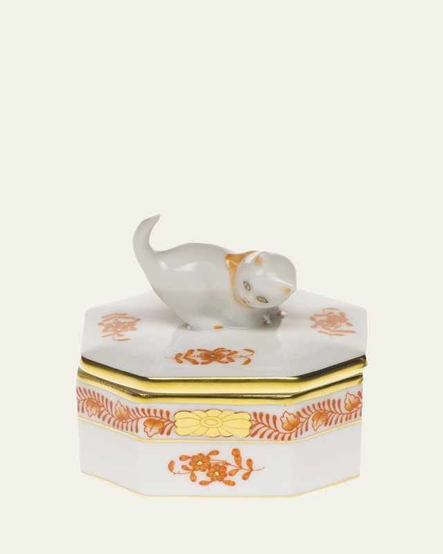 Chinese Boutique Rust Small Octagonal Cat Box