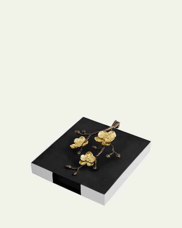 Gold Orchid Dinner Napkin Holder