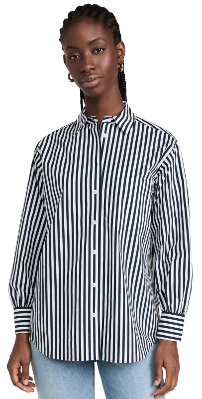FRAME Oversized Pocket Shirt Navy Multi
