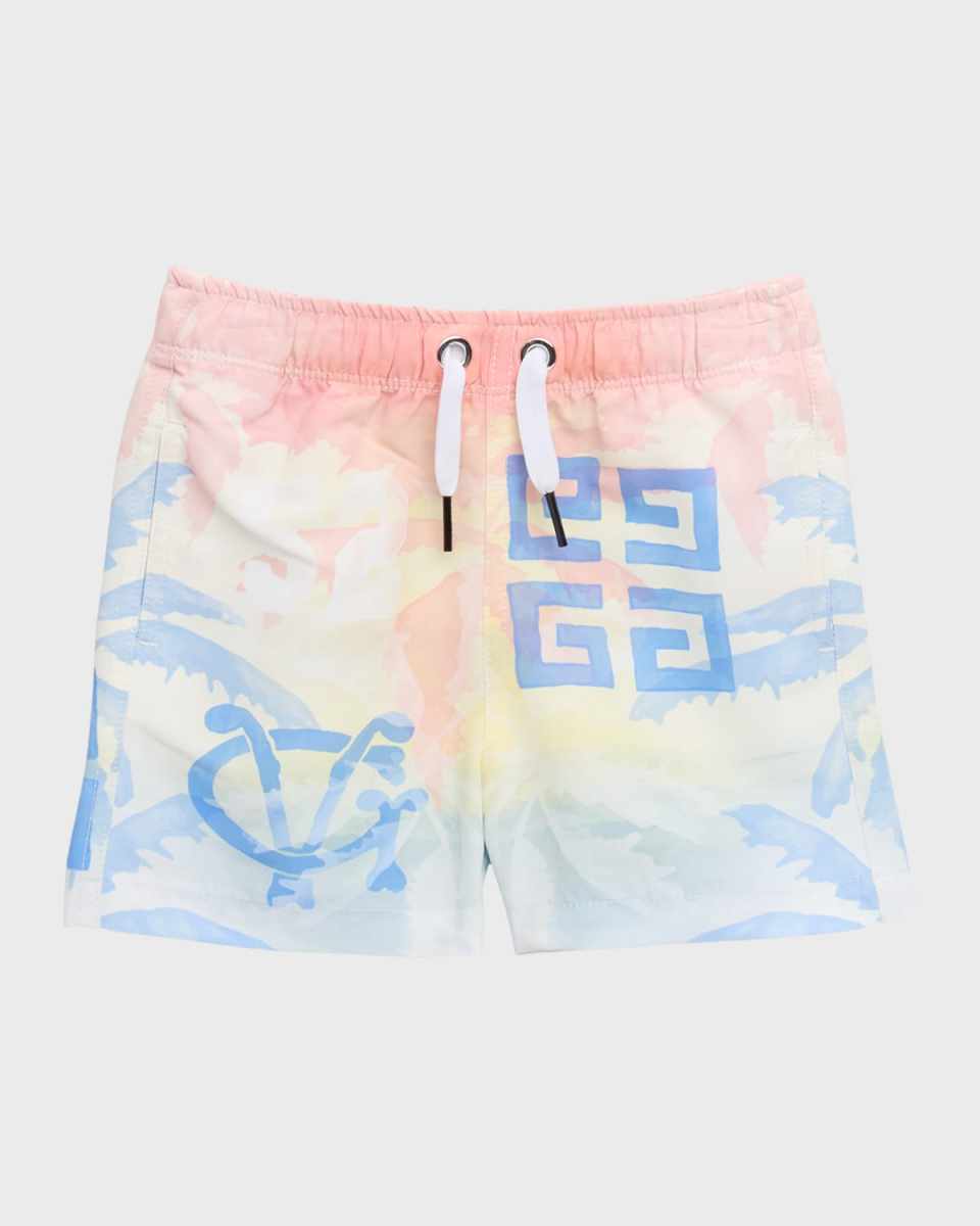 Boy's 4G Multicolor Swim Shorts, Size 9M-3T