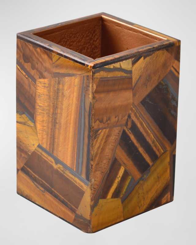Taj Random Tiger Eye Brush Holder